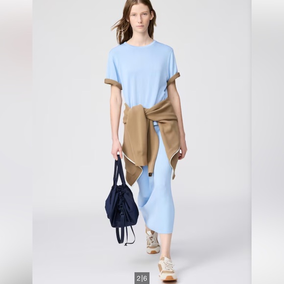 NWOT Uniqlo C drawstring bag in navy - Picture 3 of 7